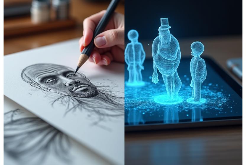 Nyloners integrating new technologies in traditional drawing courses