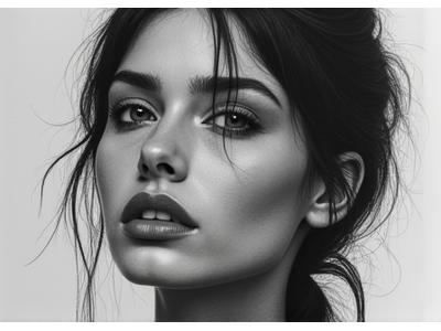 Charcoal portrait of a subtle, fleeting expression, perhaps a melancholic look
