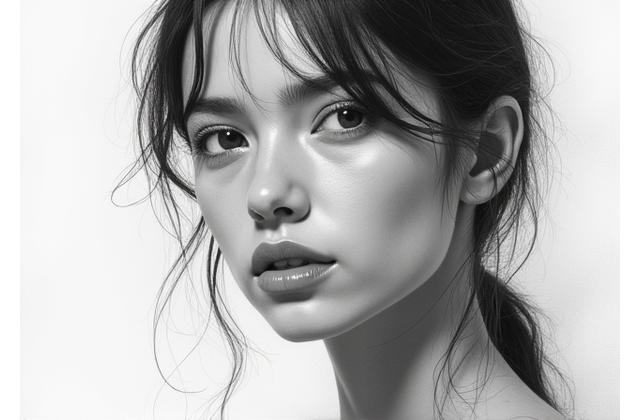 Pencil portrait of Amelia's stunning artwork