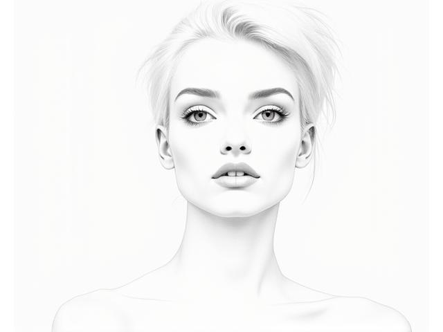 A minimalist pencil portrait with clean lines and strategic shading, leaving parts of the face undefined, capturing essence.